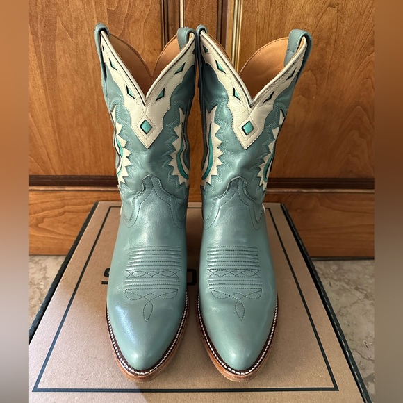 Tecovas Seafoam Bone Jolene Cowgirl Boots 9 Sold Out Online!! - Picture 3 of 10